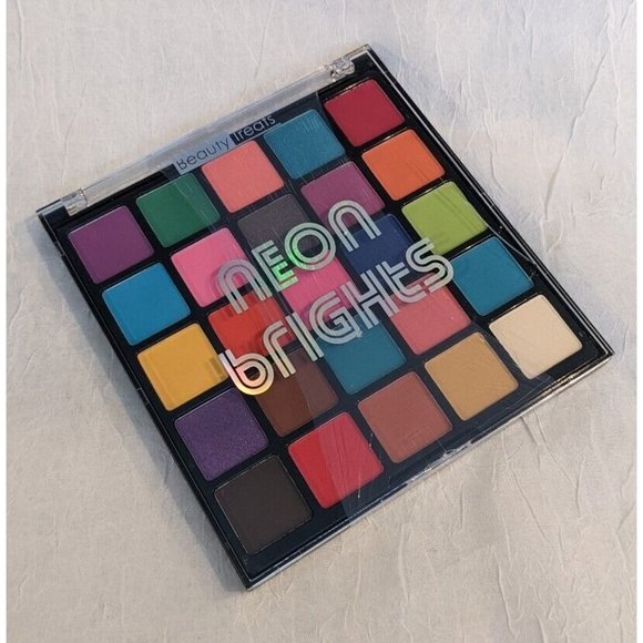 Beauty Treats Eyeshadow Palette Neon Brights 25 Vivid Pressed Pigments 80s Color - Picture 9 of 9